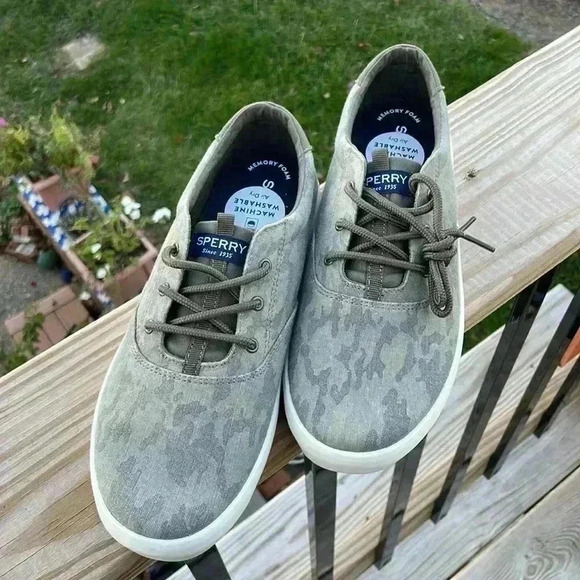 Sperry women’s camo print canvas washable tennis shoes lace tie size 6 - Picture 2 of 10
